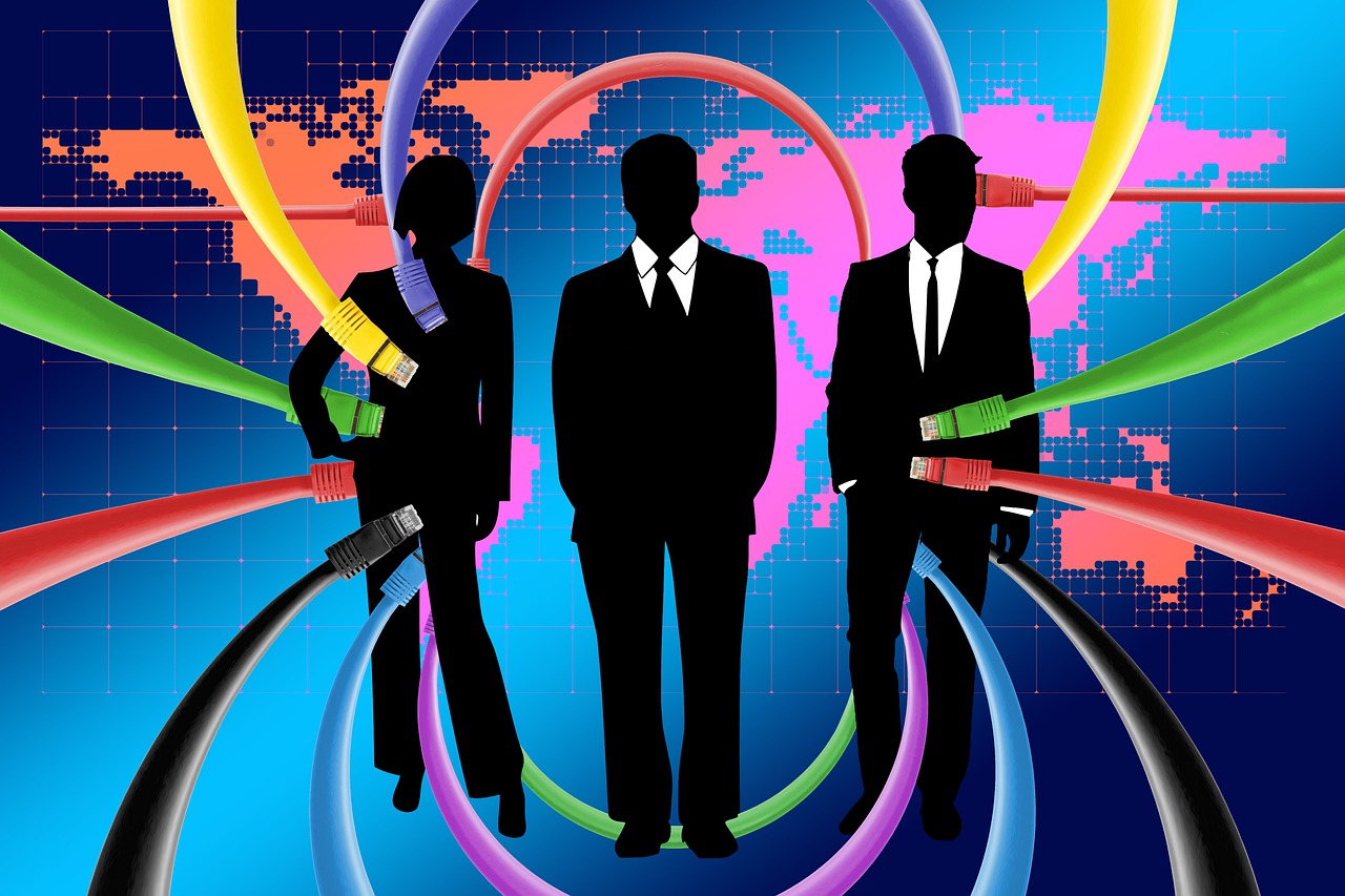 Illustrazione delle professioni del futuro con simboli tecnologici e lavorativi.