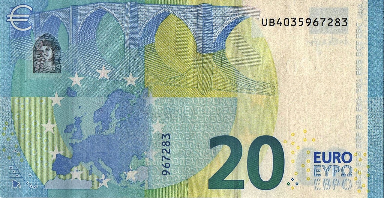 Banconota da 20 euro con la firma "Duisenberg", simbolo di valore collezionistico.