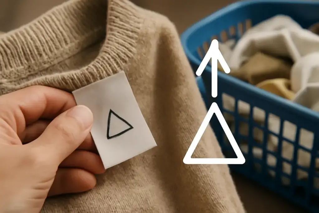 Cosa significa il simbolo del triangolo sulle etichette dei vestiti? L’indicazione che ti salva dalla lavanderia