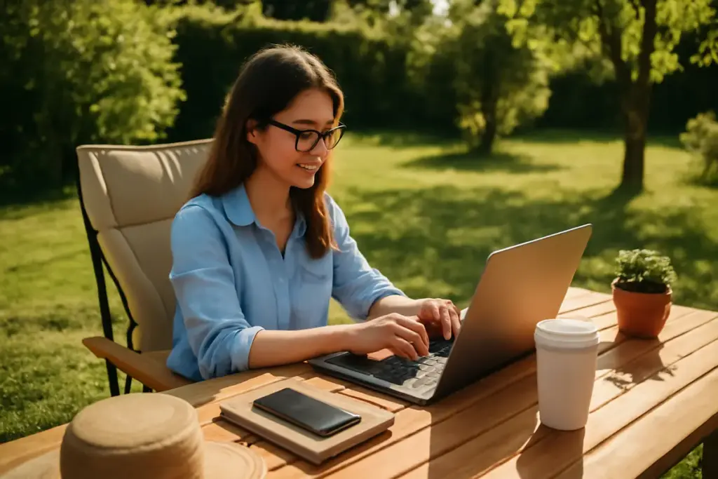 Come organizzare una postazione smart working all’aperto: le dritte per lavorare al sole
